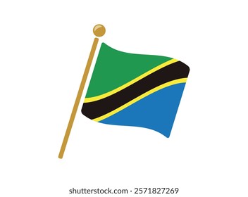 Tanzania flag icon Vector Illustration