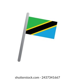 Tanzania flag icon vector template illustration logo design