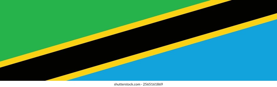 Tanzania flag long banner digital vector illustration