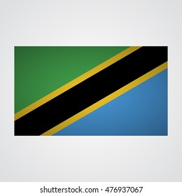 Tanzania flag on a gray background. Vector illustration