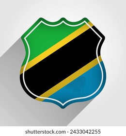 Tanzania Flag Road Sign Illustration