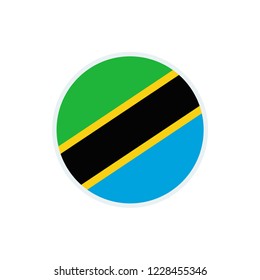Tanzania flag. Tanzania round flag.