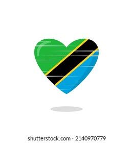 Tanzania flag shaped love illustration. Floating flag love icon. Nationality concept.