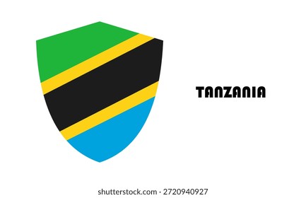 Bandeira da Tanzânia em forma de escudo (emblema)