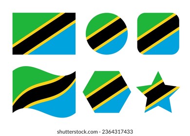 Tanzania flag simple illustration for independence day or election