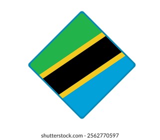 Tanzania flag square shaped. vector