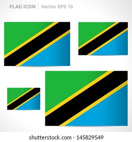 Tanzania flag template | vector symbol design | color green, black, yellow and blue | icon set