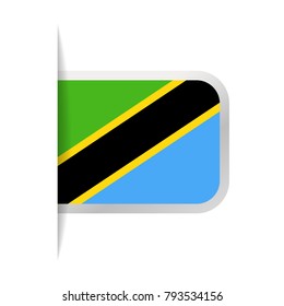 Tanzania Flag Vector Bookmark Icon - Illustration