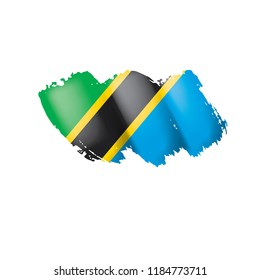 Tanzania flag, vector illustration on a white background.