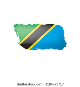 Tanzania flag, vector illustration on a white background.