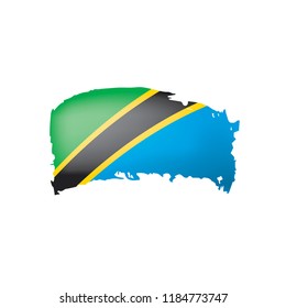 Tanzania flag, vector illustration on a white background.