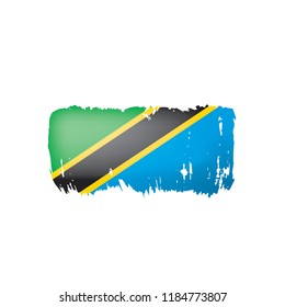 Tanzania flag, vector illustration on a white background.