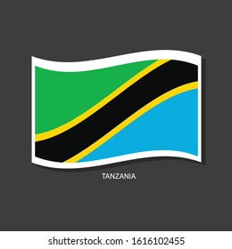 Tanzania flag Vector waving with flags.