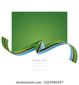 Vector de bandera de Tanzania. Banderas y cintas del mundo. Banda de la bandera de Tanzania sobre fondo de color abstracto