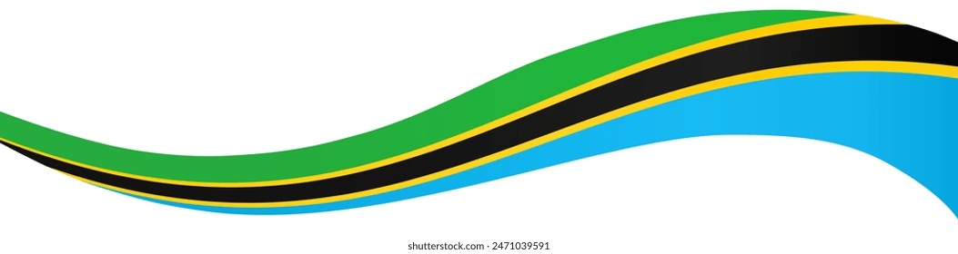 Tanzania flag wave isolated on png or transparent background vector illustration.