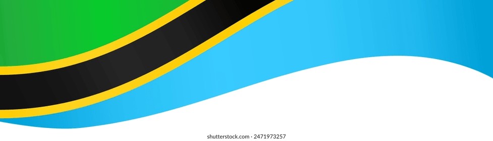 Tanzania flag wave isolated on png or transparent background vector illustration.