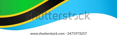 Tanzania flag wave isolated on png or transparent background vector illustration.