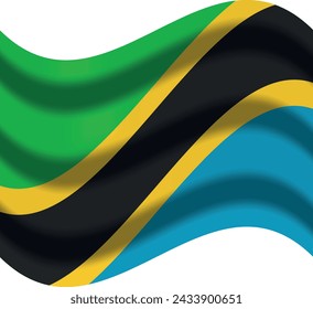 Tansania Flagge mit Windsymbol