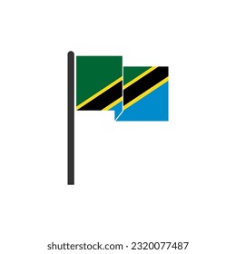 Tanzania flags icon set, Tanzania independence day icon set vector  sign symbol