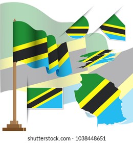 tanzania flags popular vector illustration