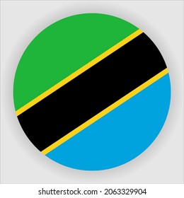 Tanzania Flat Rounded Country Flag Icon