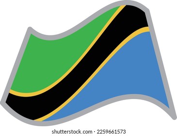 Tanzania fluttering national flag illustration vector material