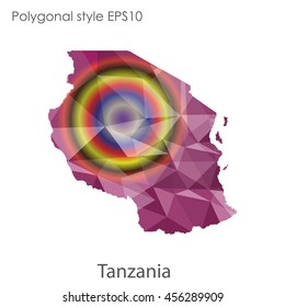 Tanzania in geometric polygonal style.Abstract gems triangle,modern design background. Vector illustration EPS10