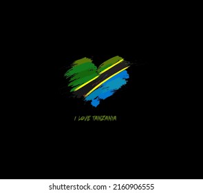 Tanzania grunge flag heart for your design
