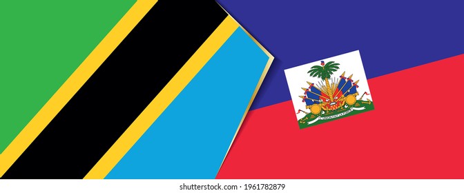 Tanzania and Haiti flags, two vector flags symbol of relationship or confrontation.