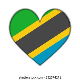 Tanzania heart flag vector illustration