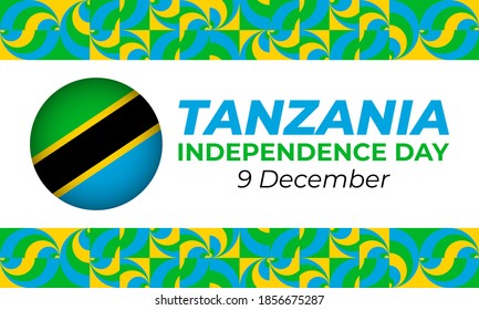 Tanzania independence day. December 9th. Vector Elements National Concept. Greeting, Card Poster, Web Banner Design EPS 10.