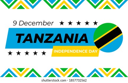 Tanzania independence day. December 9th. Vector Elements National Concept. Greeting, Card Poster, Web Banner Design EPS 10.