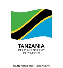 Tanzania Independence Day vector. Waving flag of tanzania icon isolated on a white background vector. Tanzanian flag vector. December 9, important day