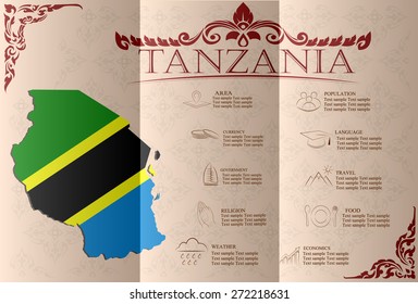 Tanzania infographics, statistical data, sights. Vector illustration