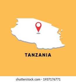 
Tanzania Isometric map with location icon vector illustration design