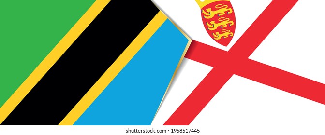 Tanzania and Jersey flags, two vector flags symbol of relationship or confrontation.