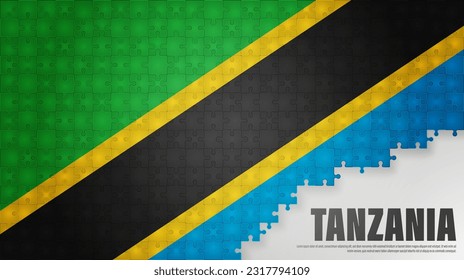 Tanzania jigsaw flag background. Element of impact for the use you want to make of it.
