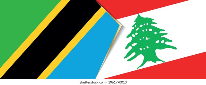 Tanzania and Lebanon flags, two vector flags symbol of relationship or confrontation.