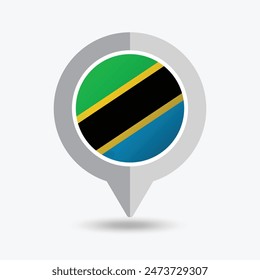 Tanzania Locación Pin Icon Ilustración vectorial