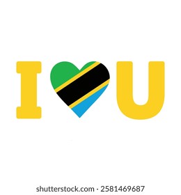 Tanzania love heart flag icon