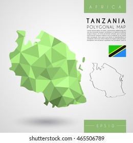 Tanzania : Low Poly Map : Vector Illustration