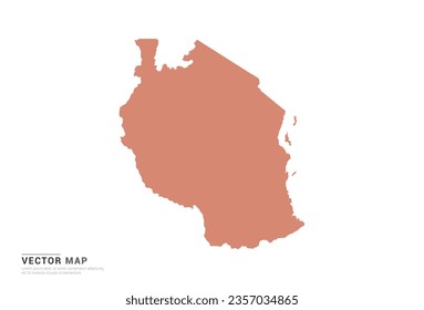 Mapa de Tanzania - naranja de estilo abstracto aislado en fondo blanco para vector de diseño.