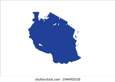 Tanzania Map blue Color on White Backgound