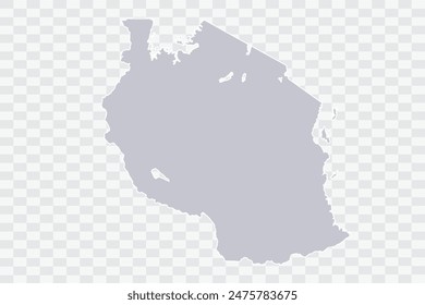 Tanzania Map Cloud Color on White Background quality files Png