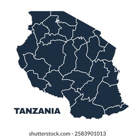 Tanzania map flat border outline vector