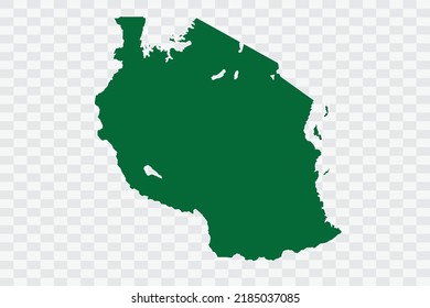 Tanzania Map green Color on White Background quality files Png