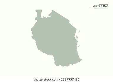 Mapa de Tanzania de vector verde moderno.