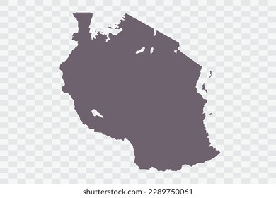 Tanzania Map Grey Color on White Background quality files Png
