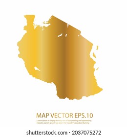 Tanzania map High Detailed on white background. gold gradient color. Abstract design vector illustration eps 10