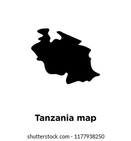 Tanzania map icon vector isolated on white background, logo concept of Tanzania map sign on transparent background, filled black symbol